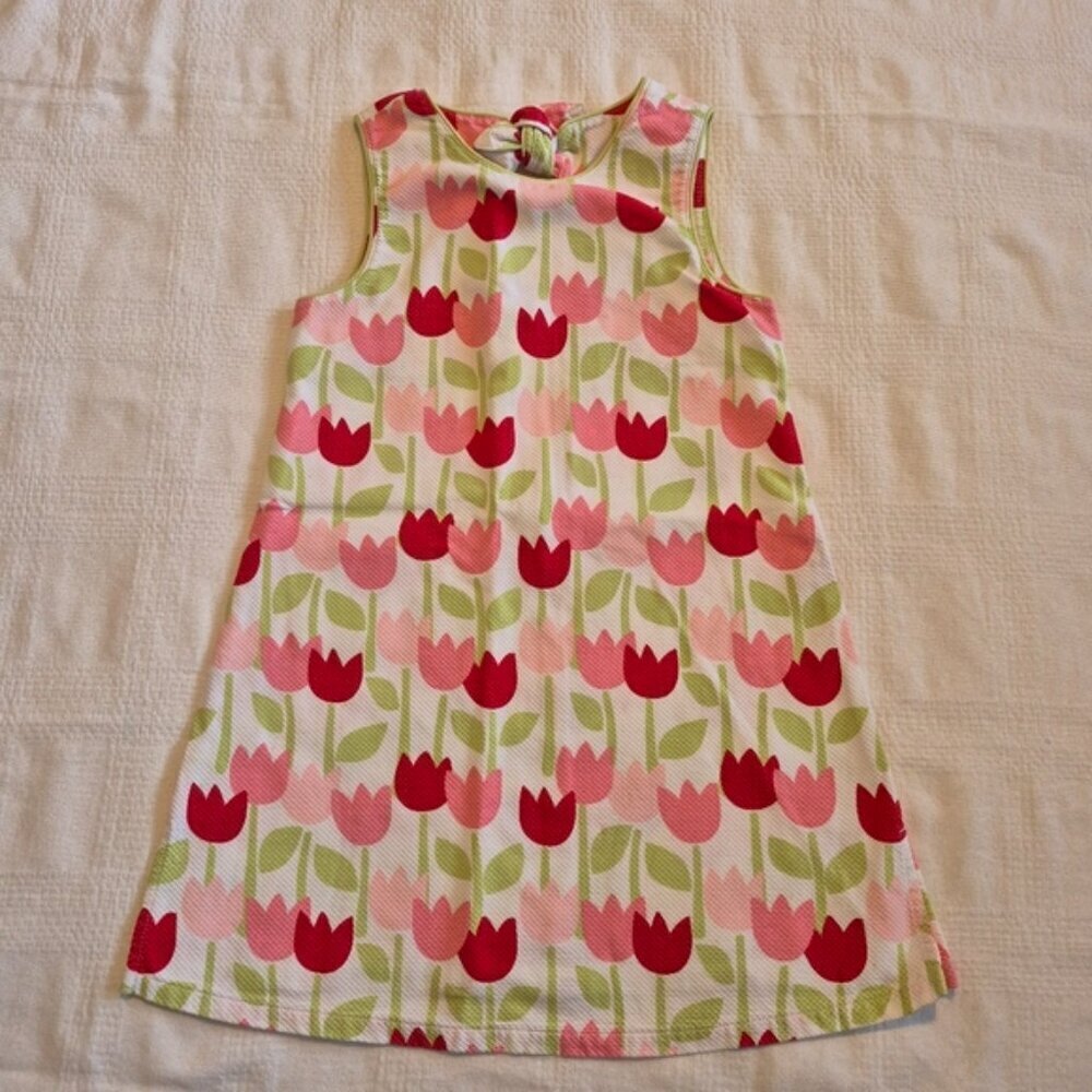 Gymboree girls size 5 tulip designed dress, sleeveless ties in the back, VGUC